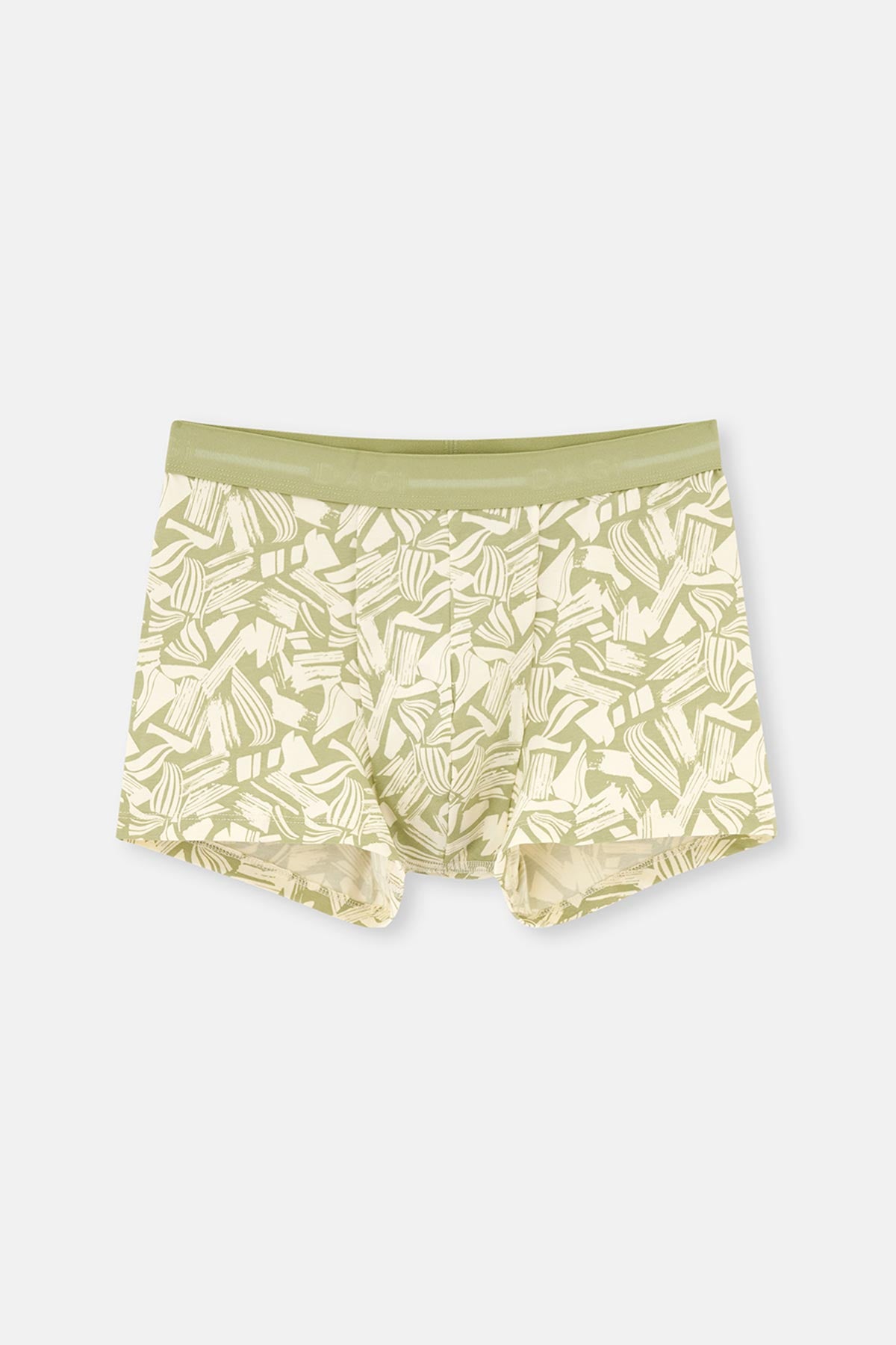 Yeşil Pamuk Desenli 2'li Boxer