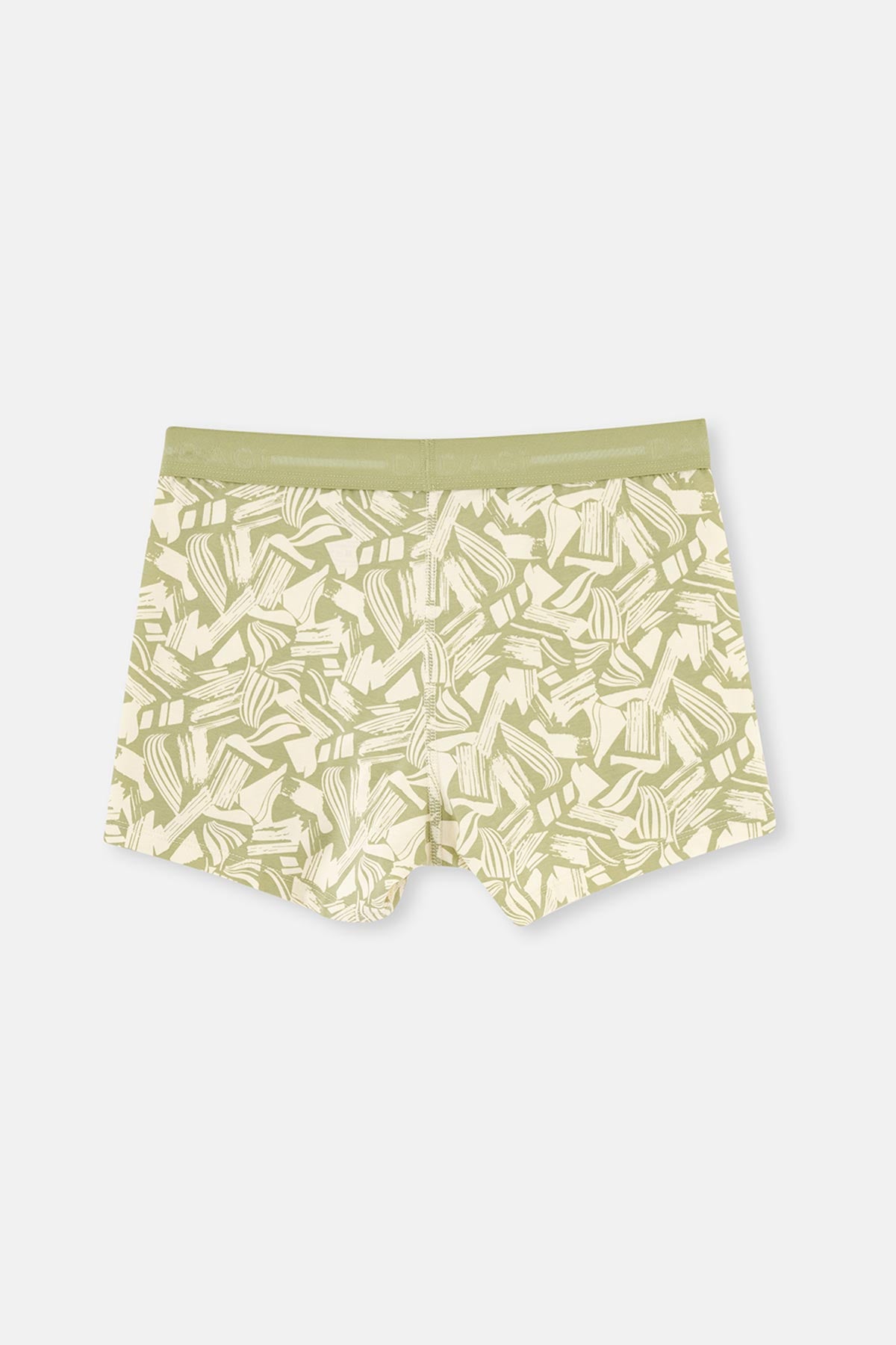 Yeşil Pamuk Desenli 2'li Boxer