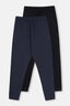 Lacivert-Siyah Pamuk Modal Örme Ikili Jogger Paça Pantolon