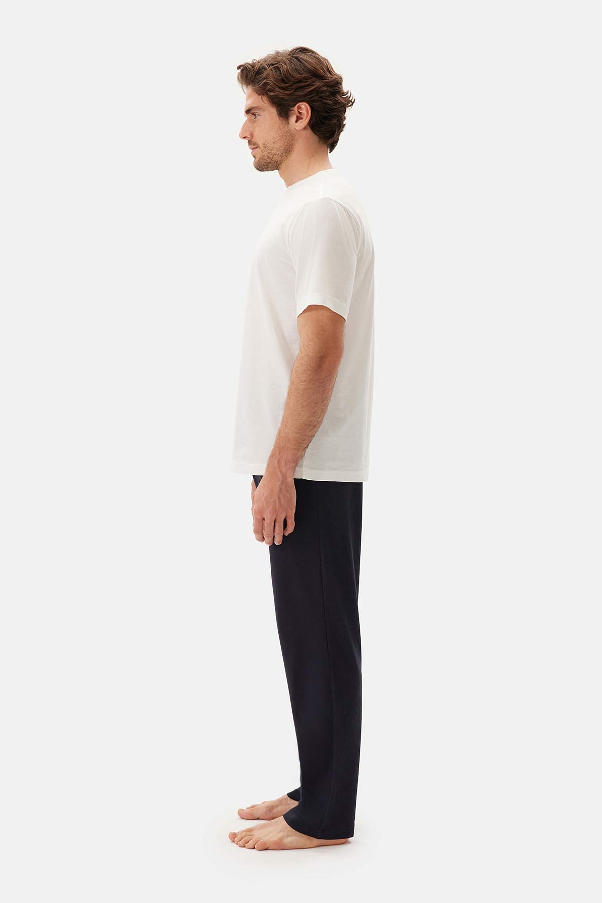 Lacivert Beli Lastikli Örme Pantolon