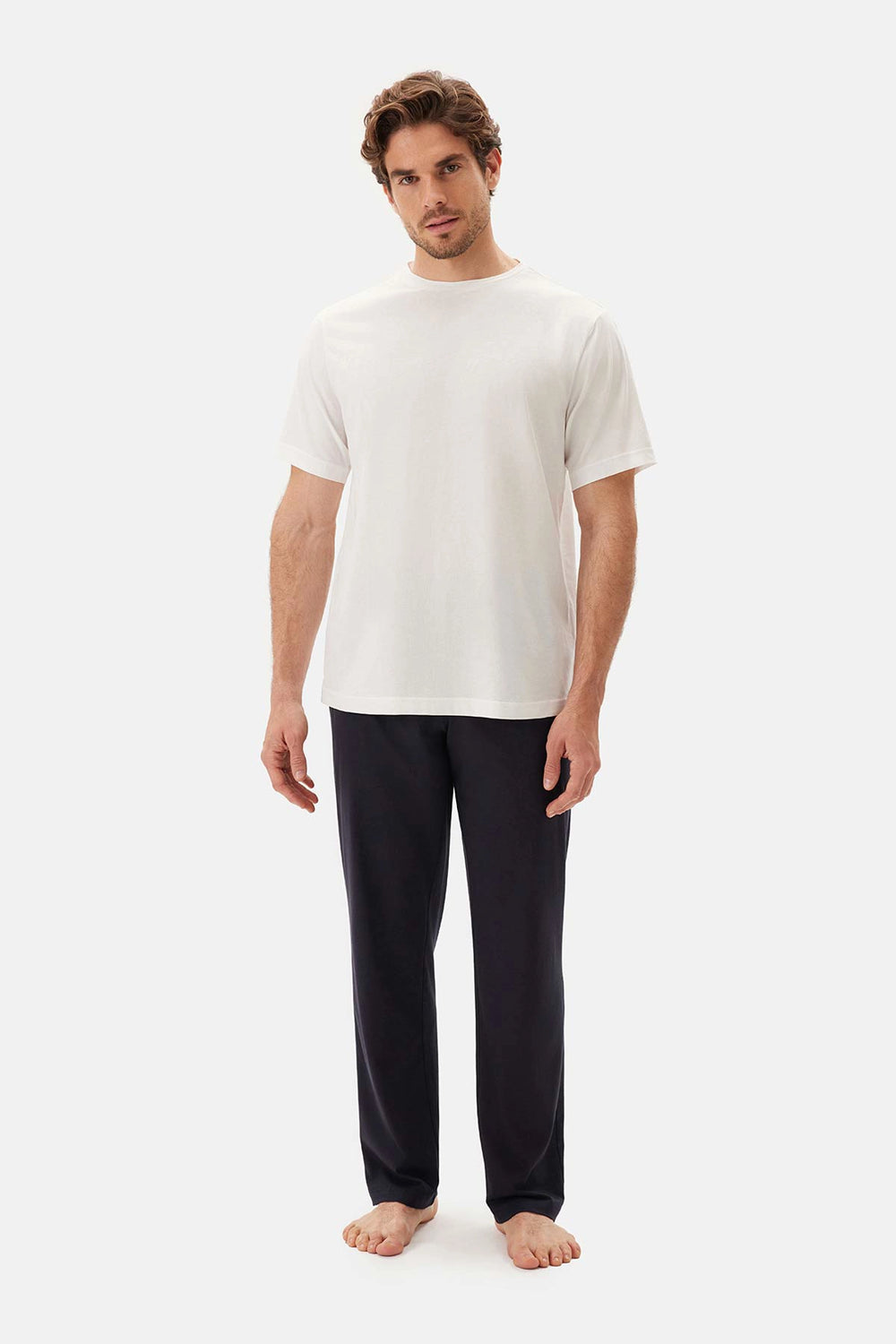 Lacivert Beli Lastikli Örme Pantolon