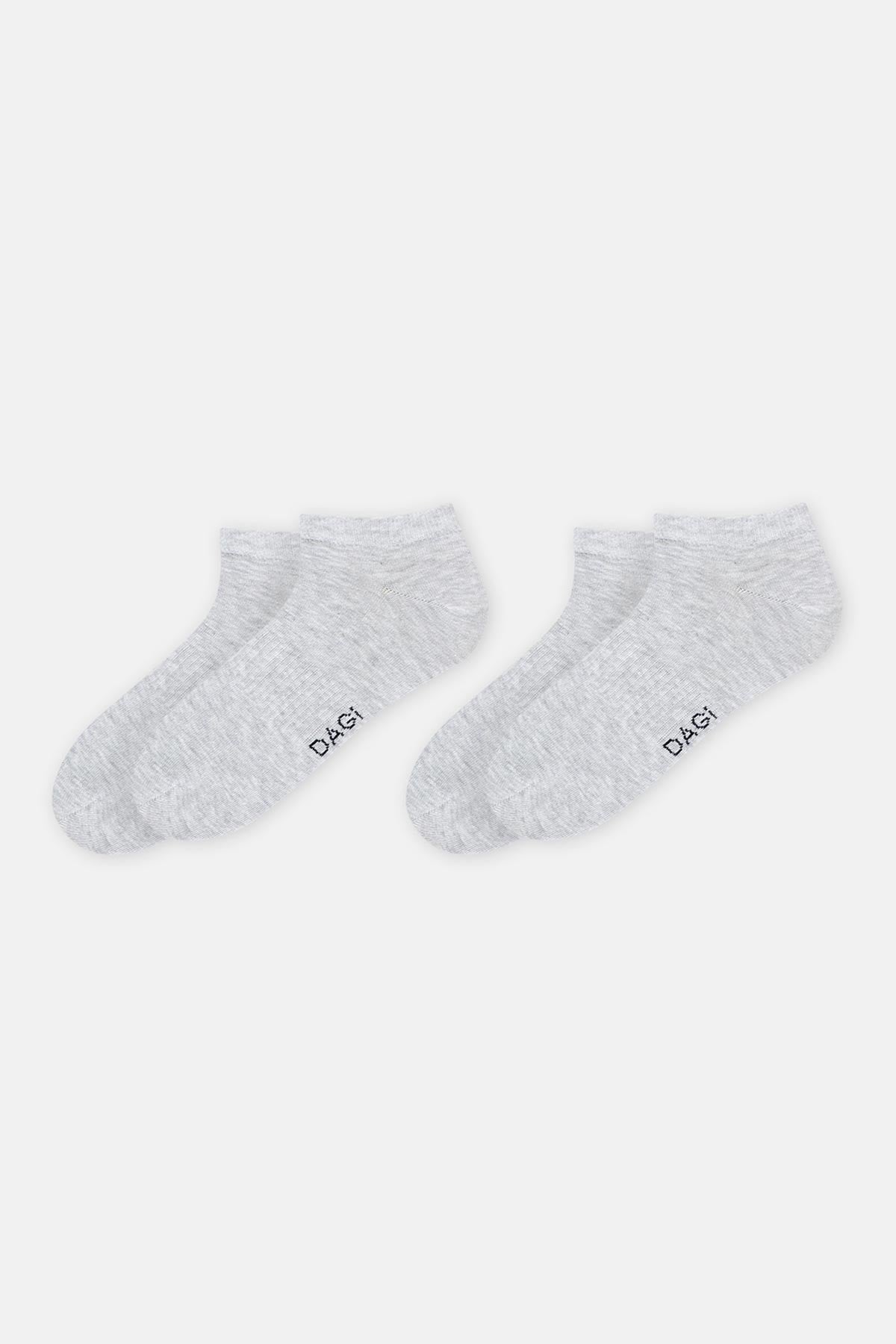 Gri Melanj Erkek Spor Çorap 2'Li
