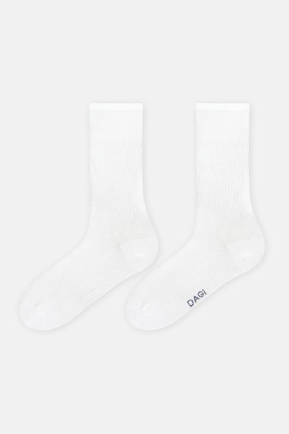 Beyaz Erkek Çizgi Desenli Spor Çorap 2'Li