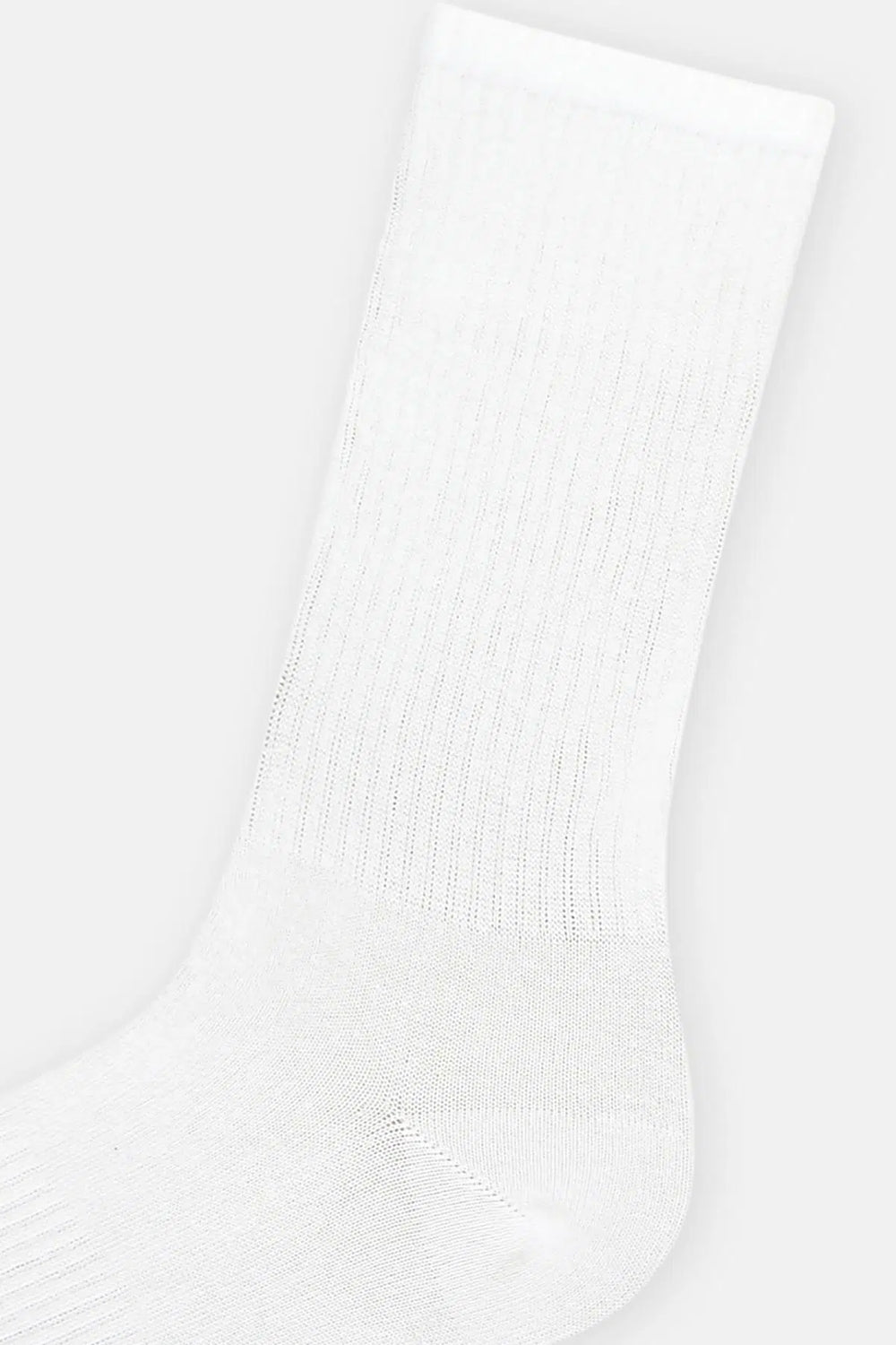 Beyaz Erkek Çizgi Desenli Spor Çorap 2'Li