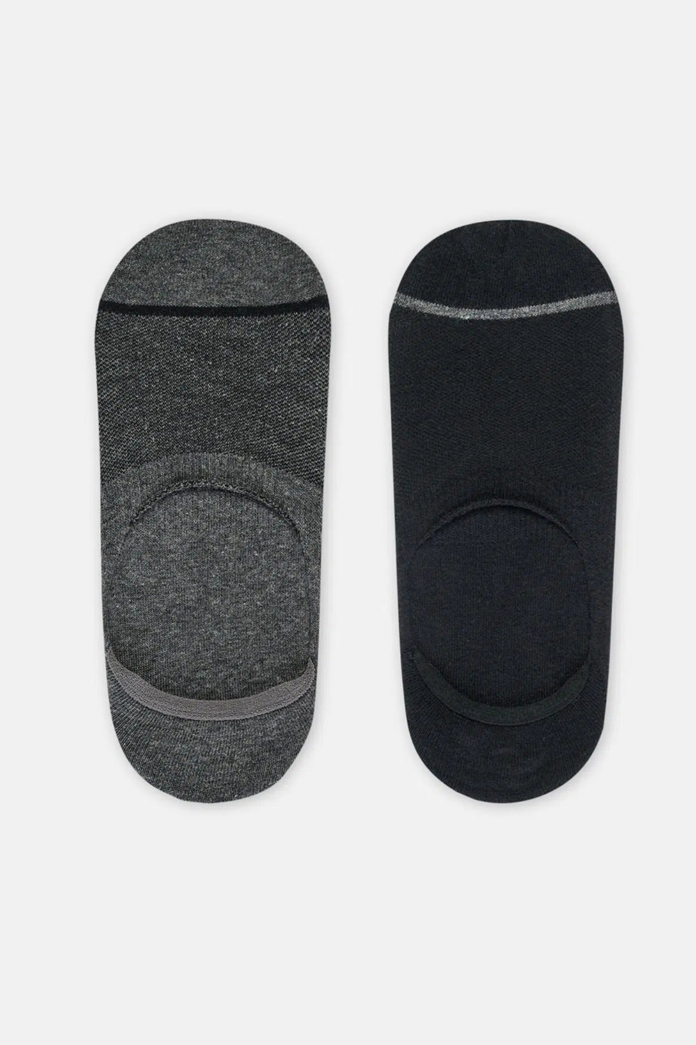 Grimelanj - Siyah Erkek 2'Li Pamuklu Jakar Desenli Görünmez Çorap