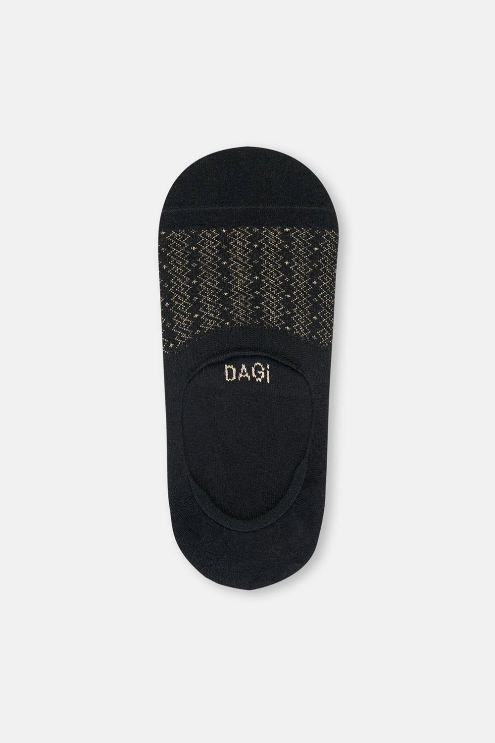 Siyah Erkek 2'Li Pamuklu Jakar Zıgzag Desenli Görünmez Çorap