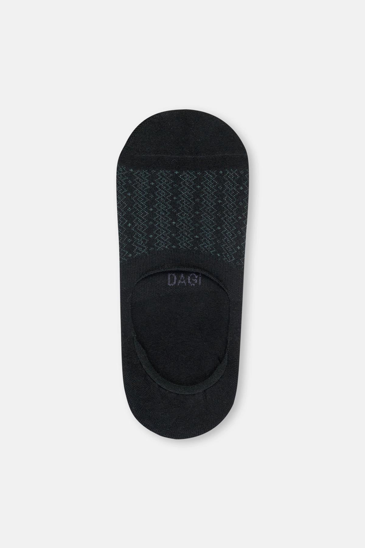 Siyah Erkek 2'Li Pamuklu Jakar Zıgzag Desenli Görünmez Çorap