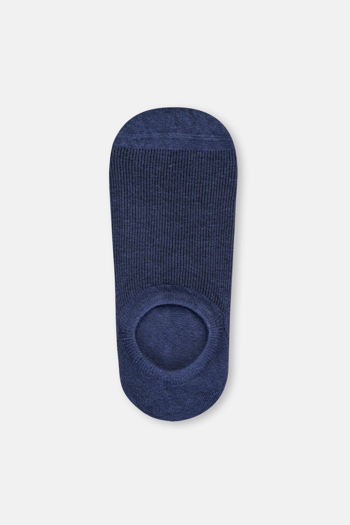 Gri-Lacivert Erkek 2'Li Pamuklu Çizgi Desenli Patik Çorap