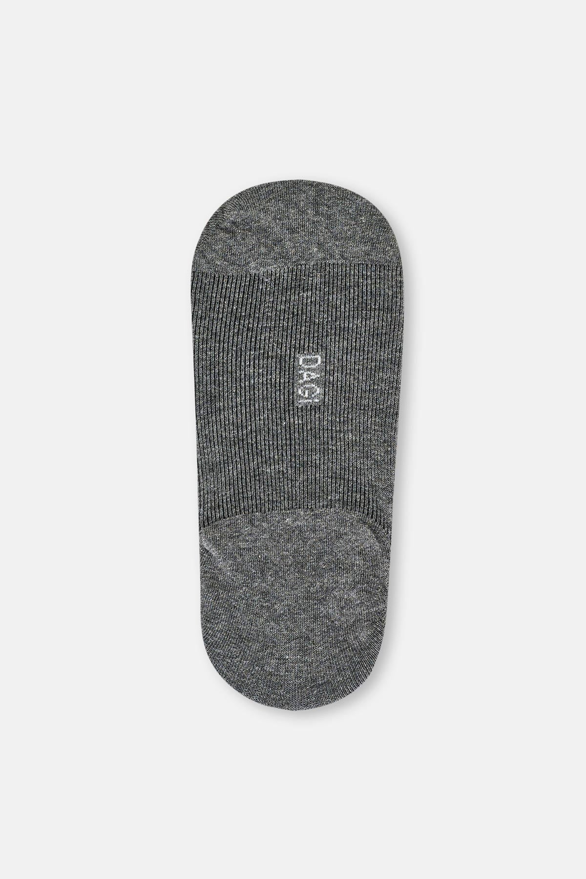 Gri-Lacivert Erkek 2'Li Pamuklu Çizgi Desenli Patik Çorap