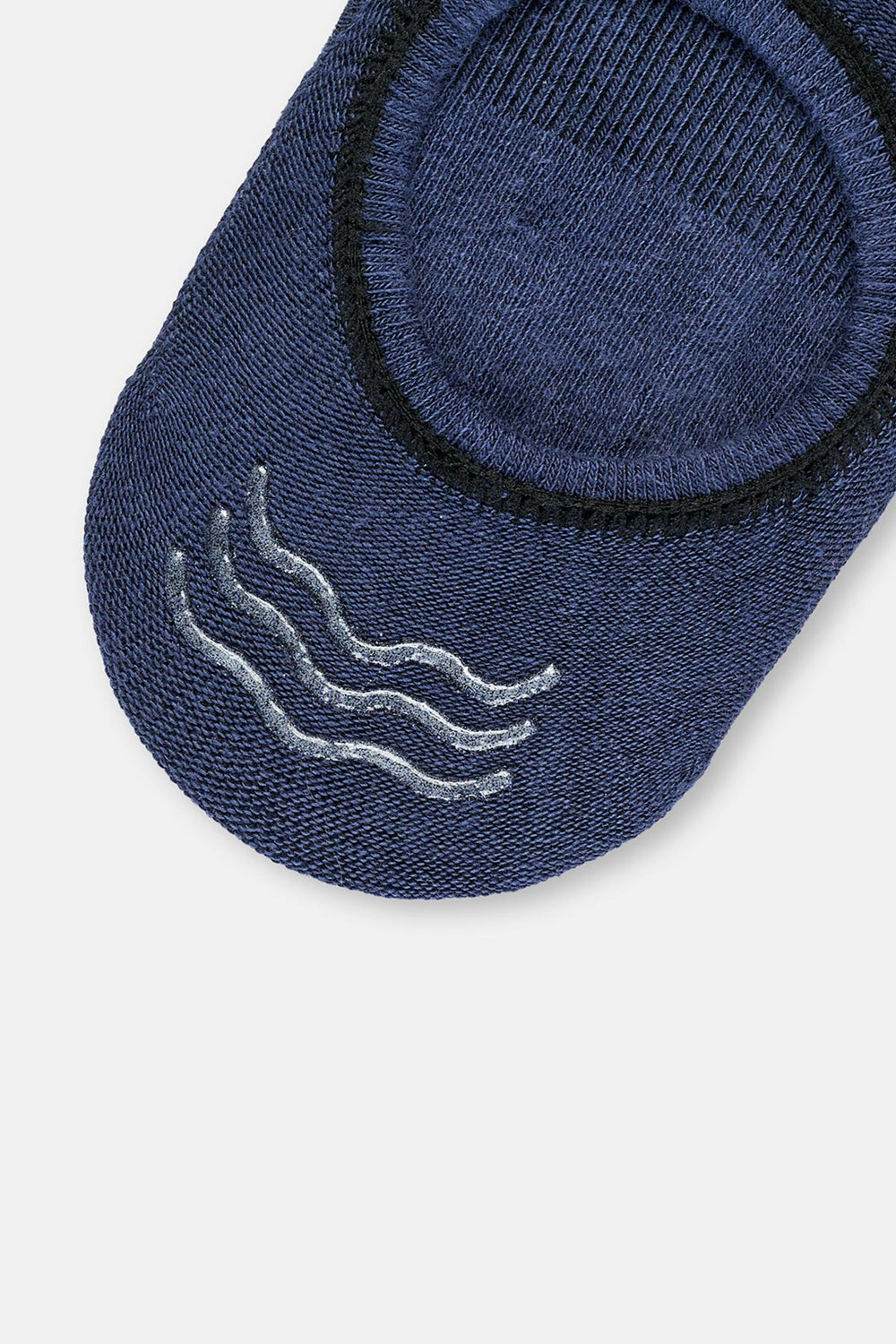 Gri-Lacivert Erkek 2'Li Pamuklu Çizgi Desenli Patik Çorap