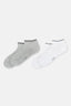 Beyaz-Gri Melanj Erkek 2'Li Pamuklu Rıb Dokulu Patik Çorap