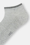 Beyaz-Gri Melanj Erkek 2'Li Pamuklu Rıb Dokulu Patik Çorap