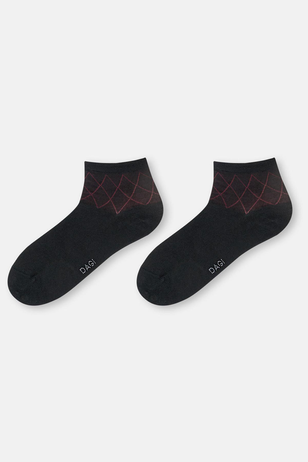 Siyah Erkek 2'Li Bambu Baklava Desen Quarter Çorap