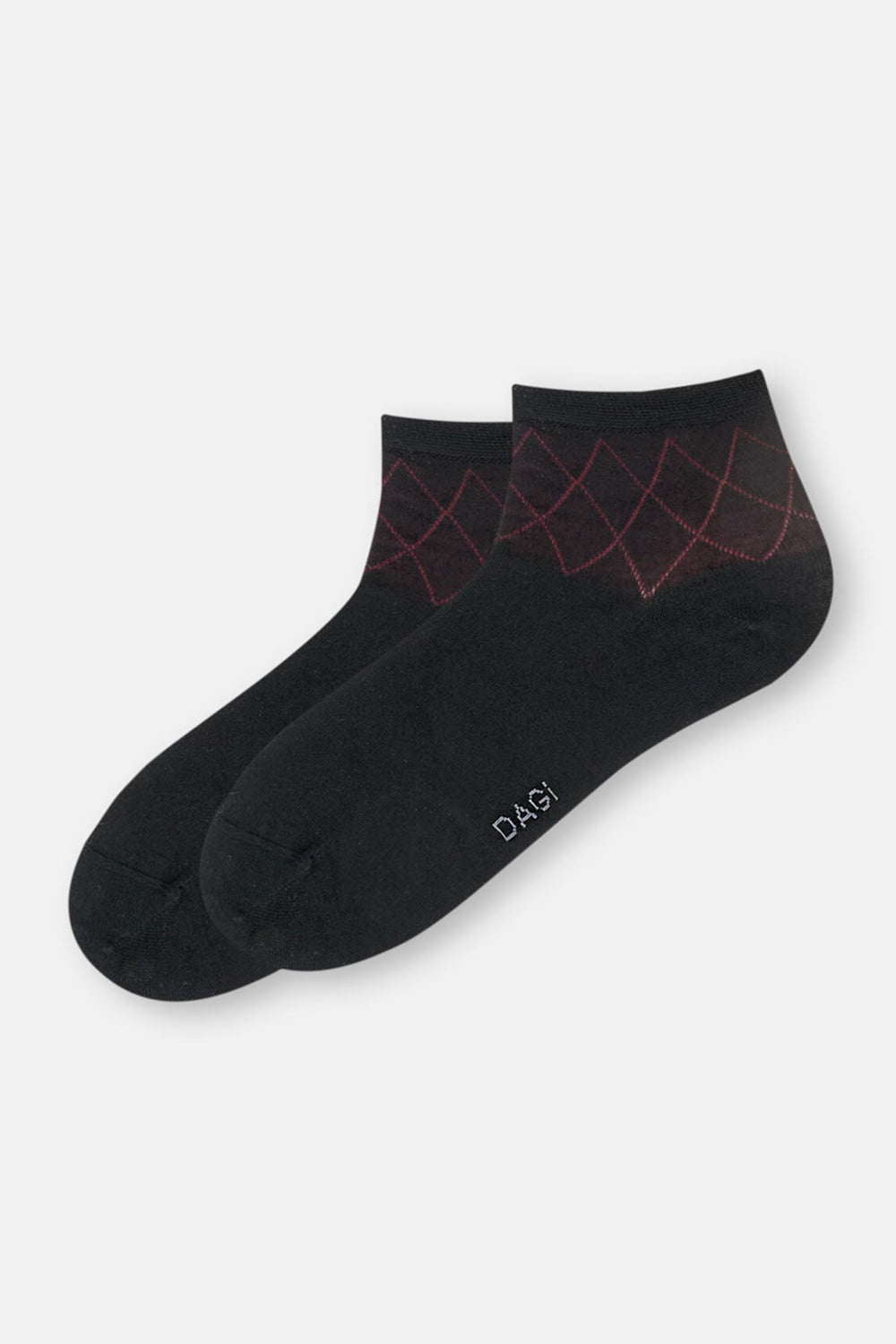 Siyah Erkek 2'Li Bambu Baklava Desen Quarter Çorap