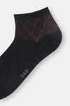 Siyah Erkek 2'Li Bambu Baklava Desen Quarter Çorap