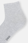Gri Melanj Erkek Pamuklu Rıb Dokulu Quarter Çorap