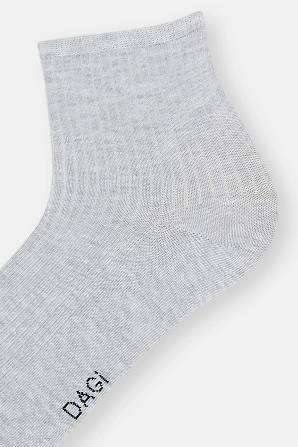 Gri Melanj Erkek Pamuklu Rıb Dokulu Quarter Çorap