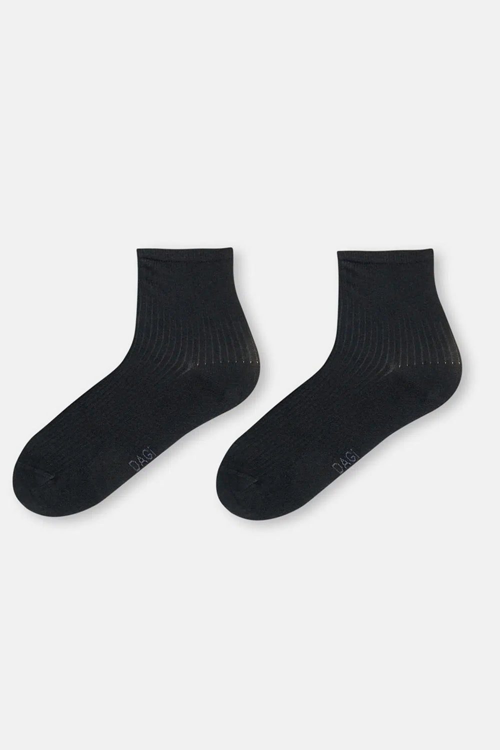 Siyah Erkek Pamuklu Rıb Dokulu Quarter Çorap