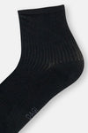 Siyah Erkek Pamuklu Rıb Dokulu Quarter Çorap