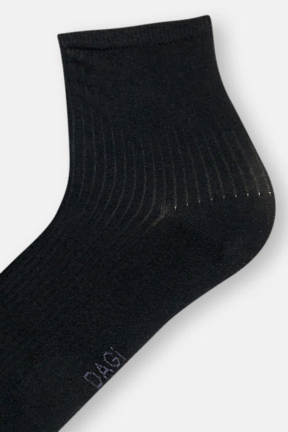 Siyah Erkek Pamuklu Rıb Dokulu Quarter Çorap