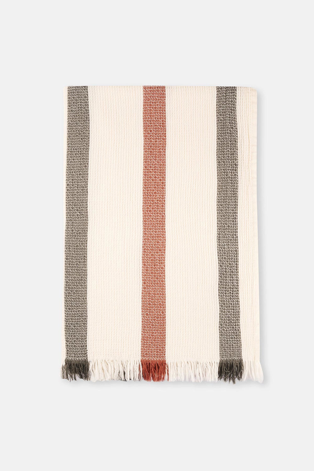 Bej cel Boyuna Çizgi Desen Waffle Peştemal 80X160