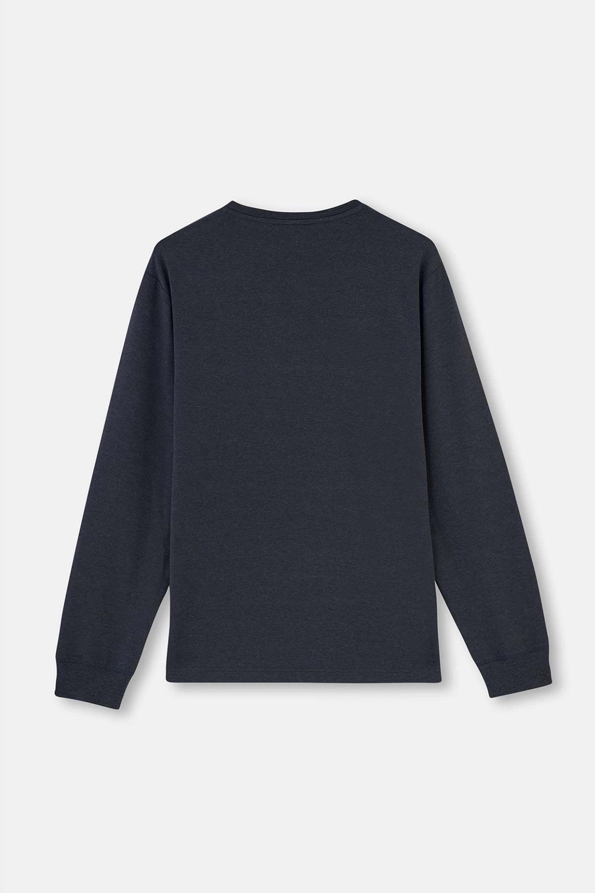 Lacivert Yarım Patlı Regular Fit Everfresh Tişört