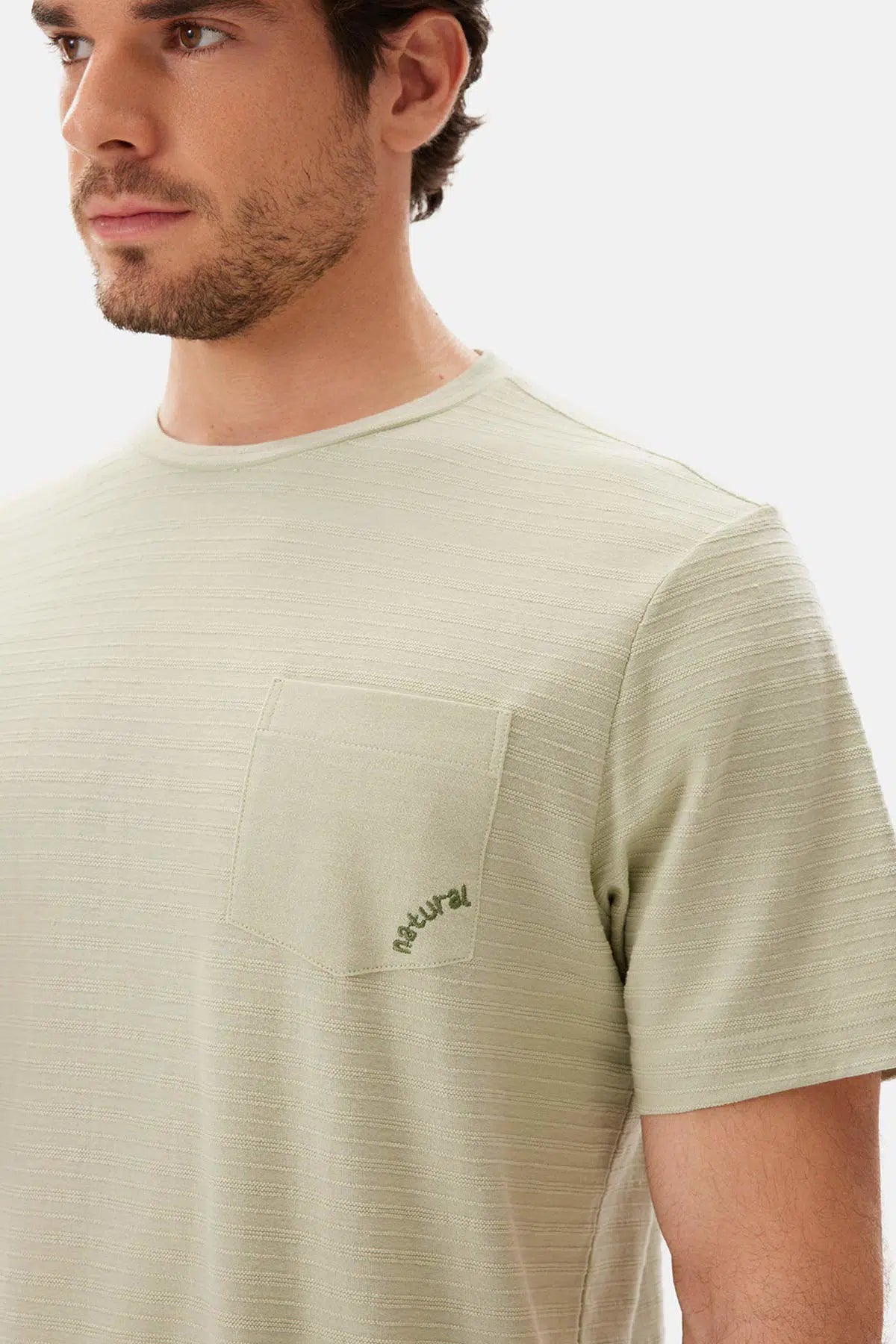 Açık Yeşil Bis Yaka Tişört Şort Pijama Takımı