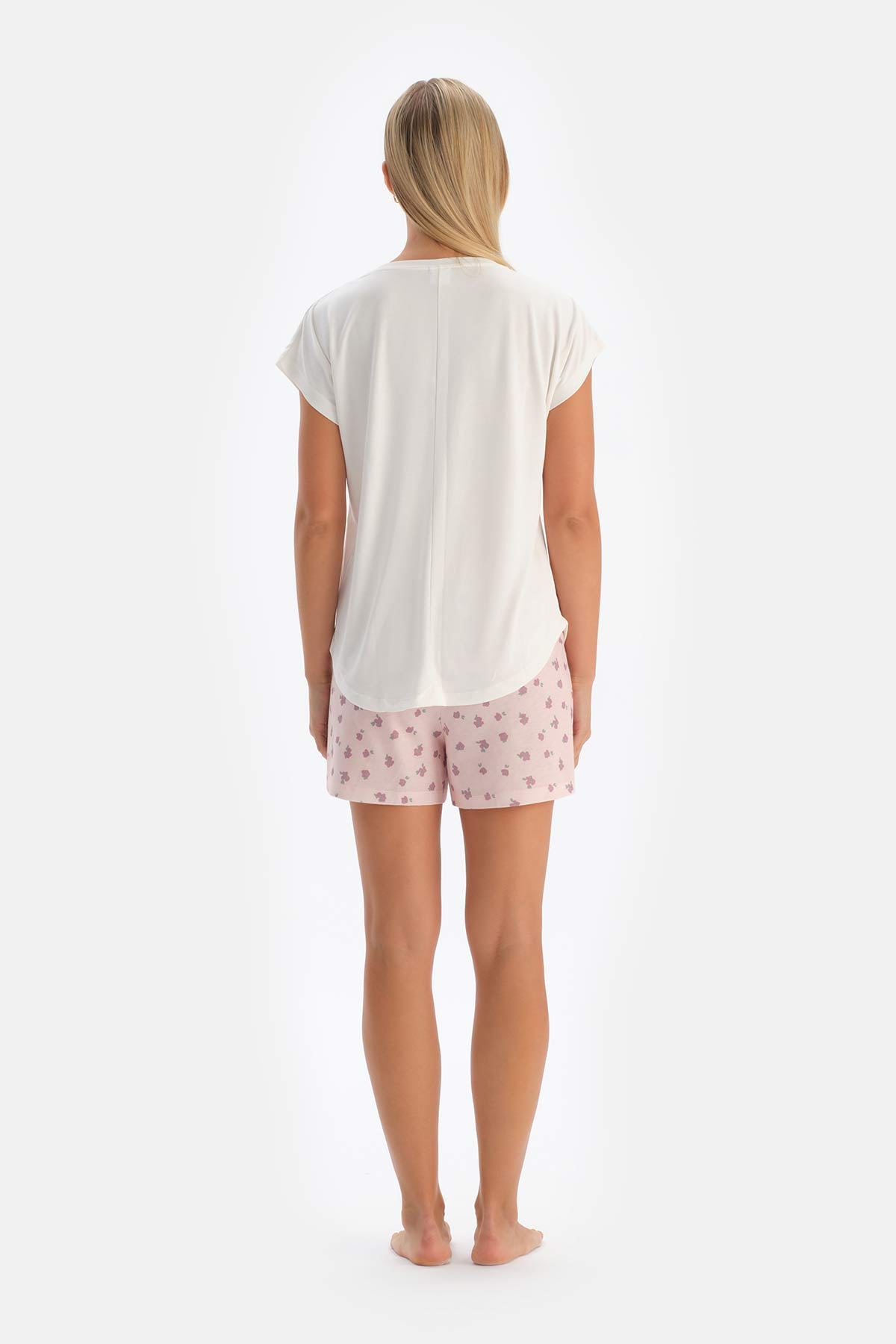 Açık Pembe 2'li Modal Örme Şort Pijama Altı