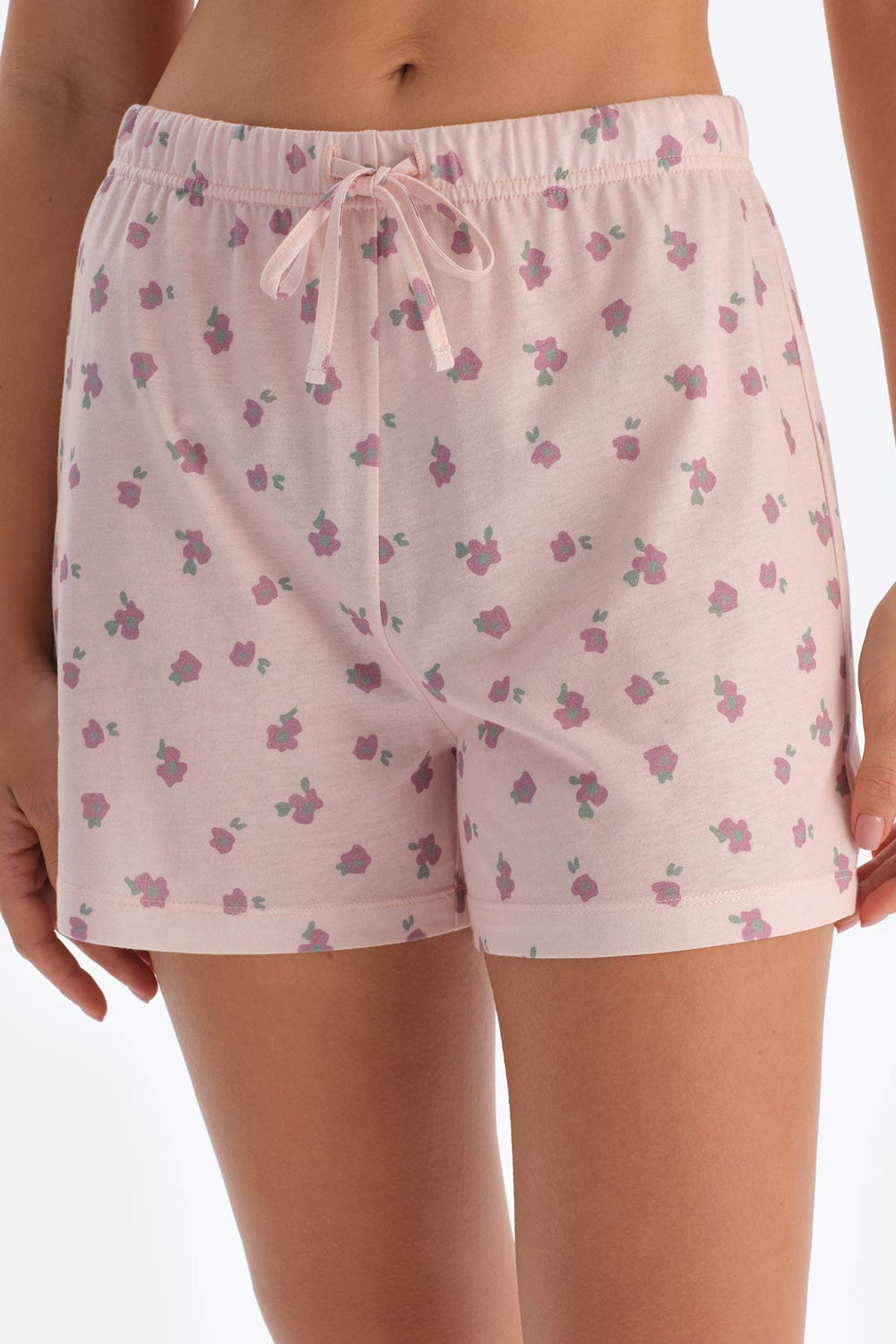 Açık Pembe 2'li Modal Örme Şort Pijama Altı