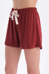 Bordo-Ekru 2'Li Modal Örme Şort