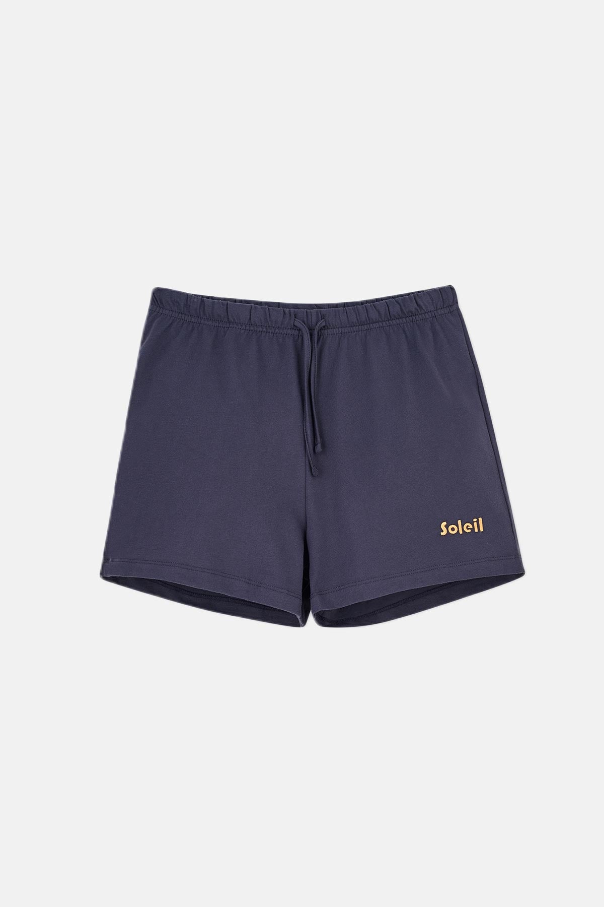 Gri Melanj-Lacivert Baskı Detaylı 2'li Şort Pijama Altı