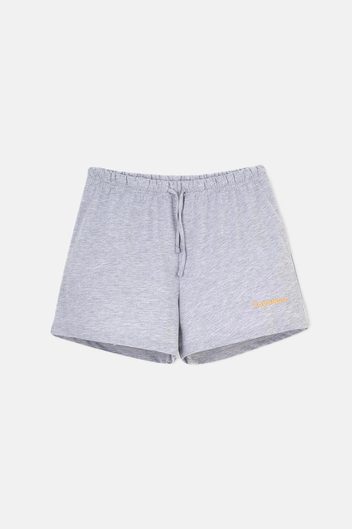 Gri Melanj-Lacivert Baskı Detaylı 2'li Şort Pijama Altı