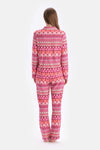 Multicolor Kalpli Metraj Baskılı Gömlek Pantolon Pijama Takımı