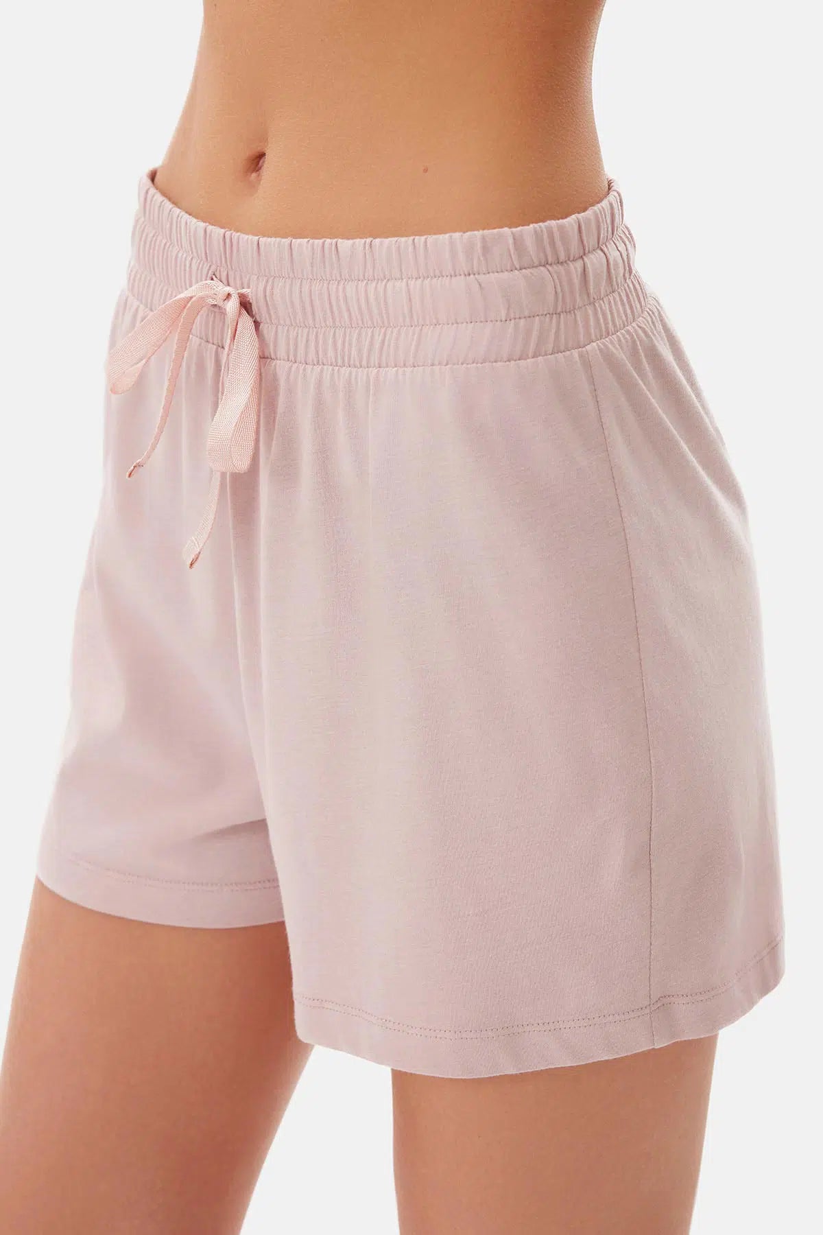 Pembe Kayık Yaka Celliant Şortlu Pijama Takımı