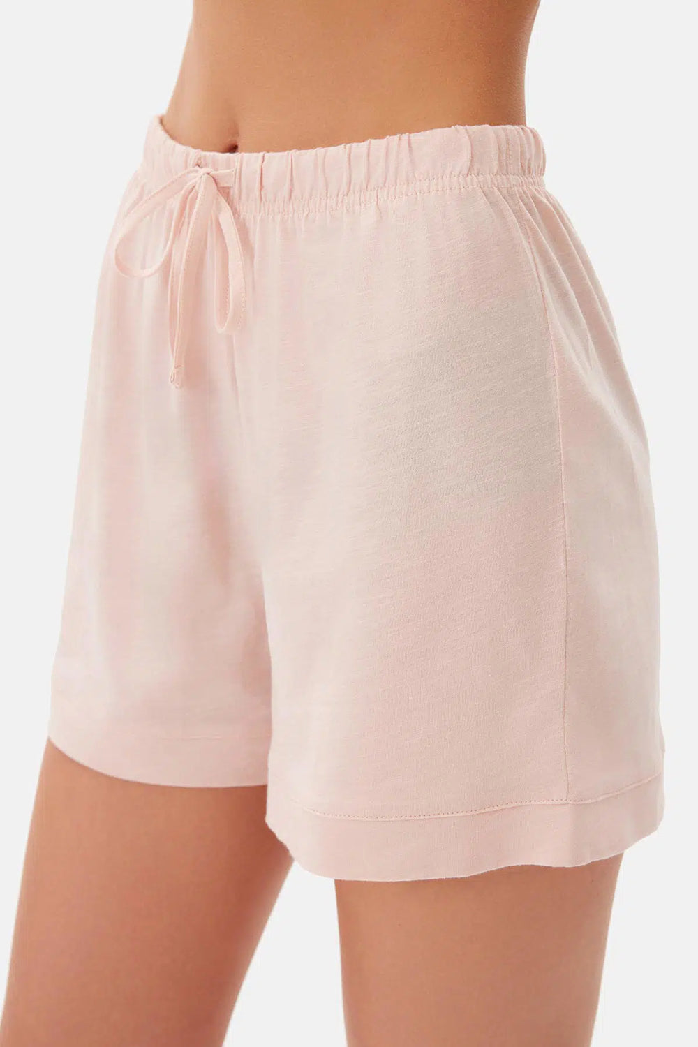 Açık Pembe Kısa Kol Gömlek Yaka Şortlu Pijama Takımı