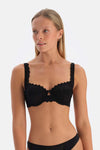Siyah Dantel Detaylı Premıum Basıc Toparlayıcı Sütyen