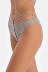 Açık Gri Dantel Detaylı Brazılıan Külot