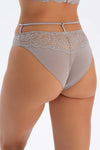Açık Gri Dantel Detaylı Brazılıan Külot