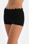 Siyah Dantel Detaylı Premıum Basıc Kadın Boxer