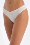 Kırık Beyaz Micromodal Thong Külot