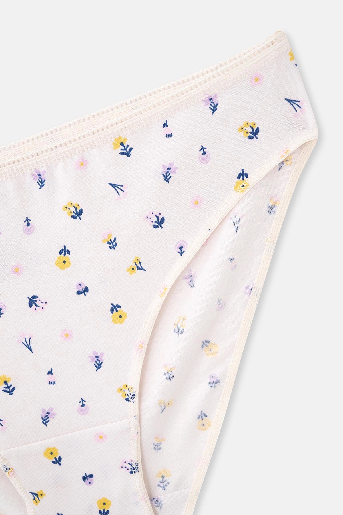 Multicolor Kadın 3'iü Çiçek Desenli Brief Külot