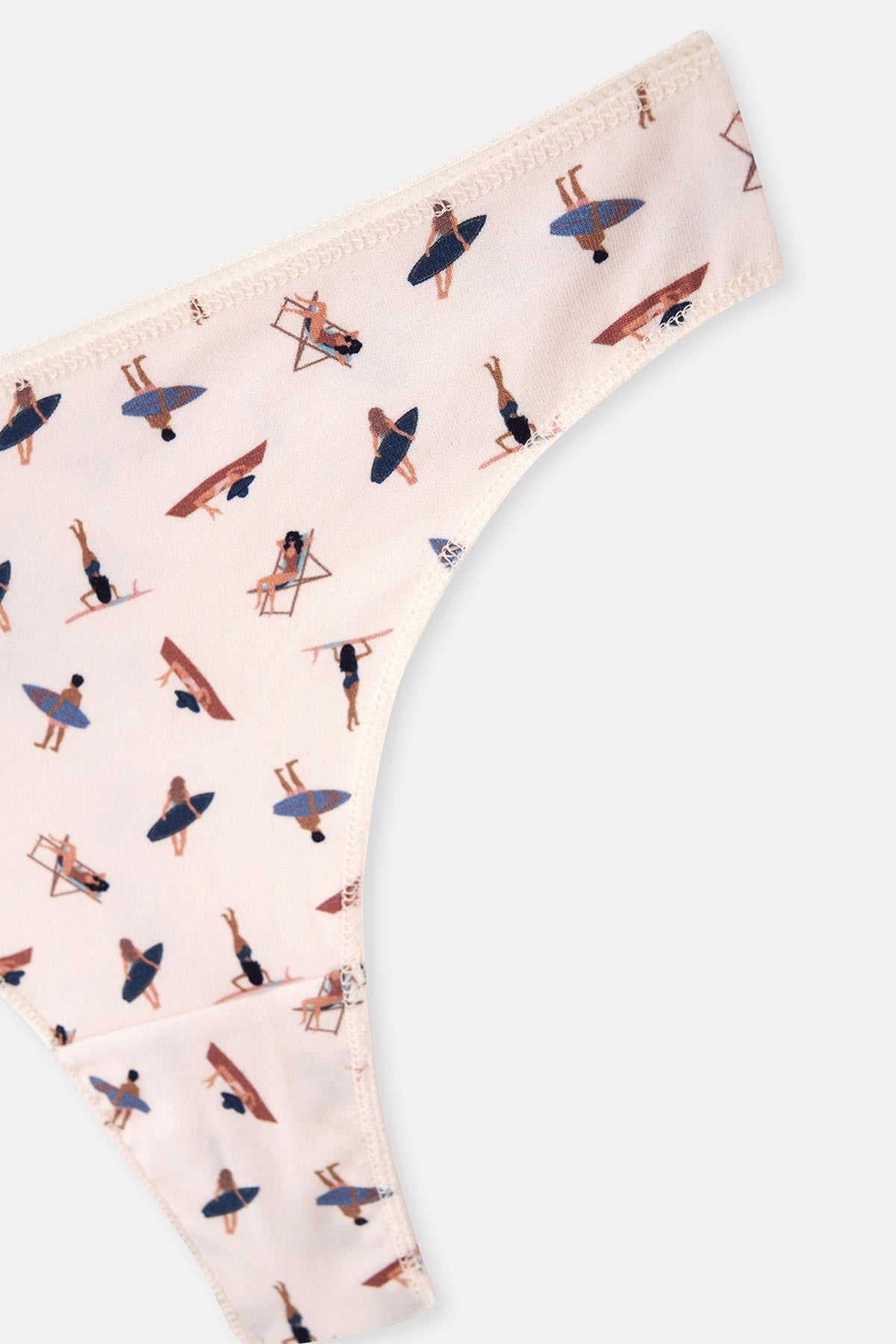 Multicolor Kadın 3'Lü Desenli Thong Külot