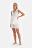 Beyaz Müslin Hamile Kısa Pijama Altı