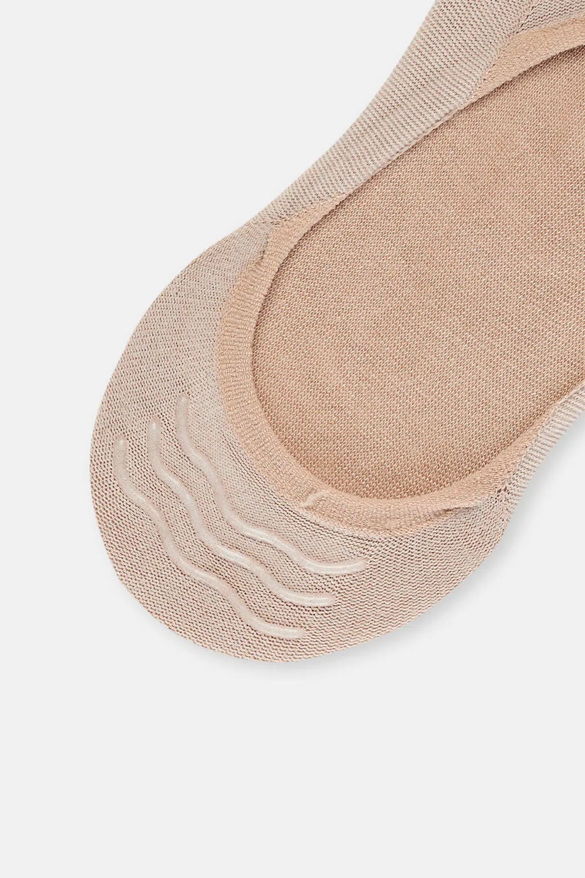 Bej Kadın 2'Li Bambu Basıc Babet Çorap