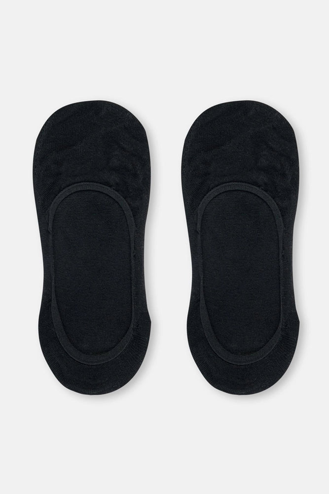 Siyah Kadın 2'Li Bambu Basıc Babet Çorap