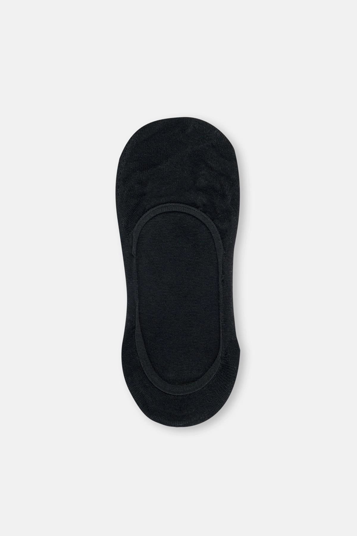 Siyah Kadın 2'Li Bambu Basıc Babet Çorap