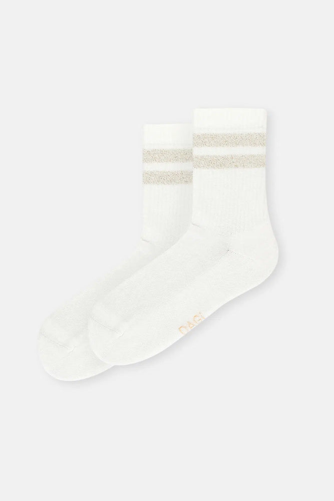 Ekru Kadın Sim Desenli Spor Çorap