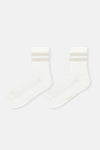 Ekru Kadın Sim Desenli Spor Çorap