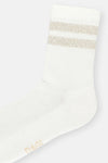 Ekru Kadın Sim Desenli Spor Çorap