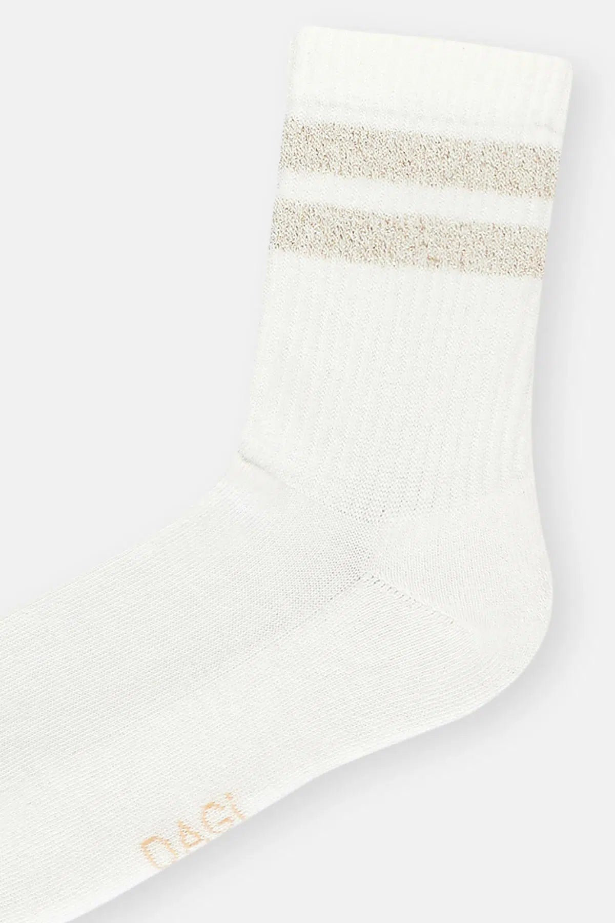 Ekru Kadın Sim Desenli Spor Çorap